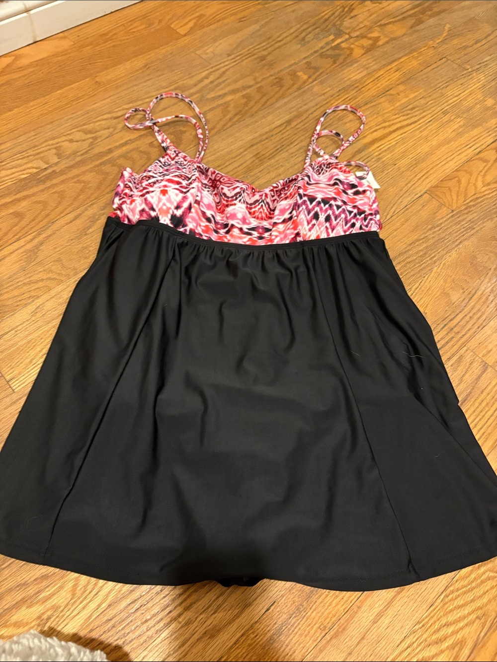 Sonnet Shores Swimdress Womens 16 Pink Black Ikat Print NWT Full Coverage